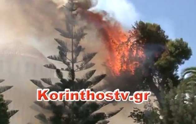 Παραλίγο να καεί εκκλησία στην Κόρινθο (βίντεο)