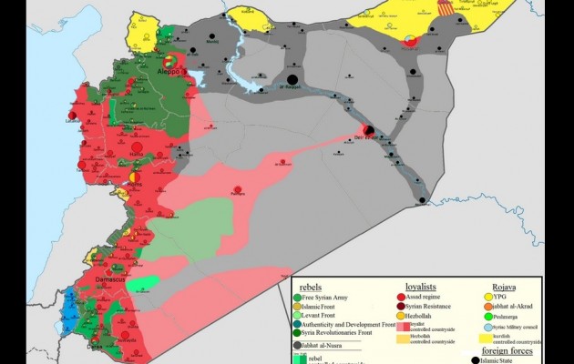 Δείτε πώς έχει διαμελιστεί η Συρία μέχρι τις 15 Φεβρουαρίου 2015
