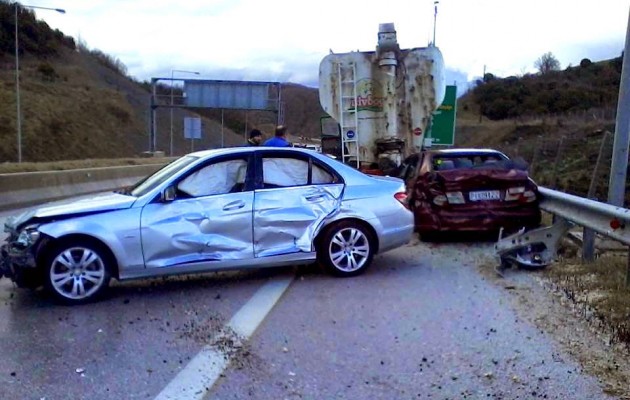 5 τραυματίες σε καραμπόλα στην Εγνατία Οδό