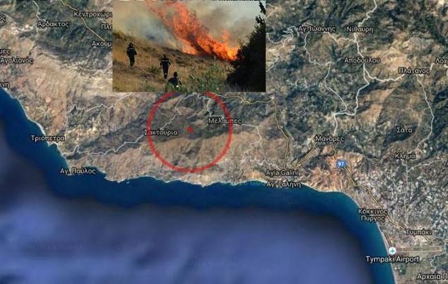 Μεγάλη πυρκαγιά στο Ρέθυμνο – Εκκενώθηκε ο οικισμός Αγίου Παύλου