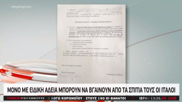 Κοροναϊός Covid-19: Στην Ιταλία συμπληρώνουν ειδικό έγγραφο για να βγουν από το σπίτι