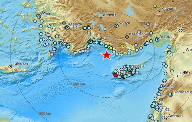Ισχυρός σεισμός 5,2 Ρίχτερ στην Τουρκία – Ταρακουνήθηκε η Ρόδος